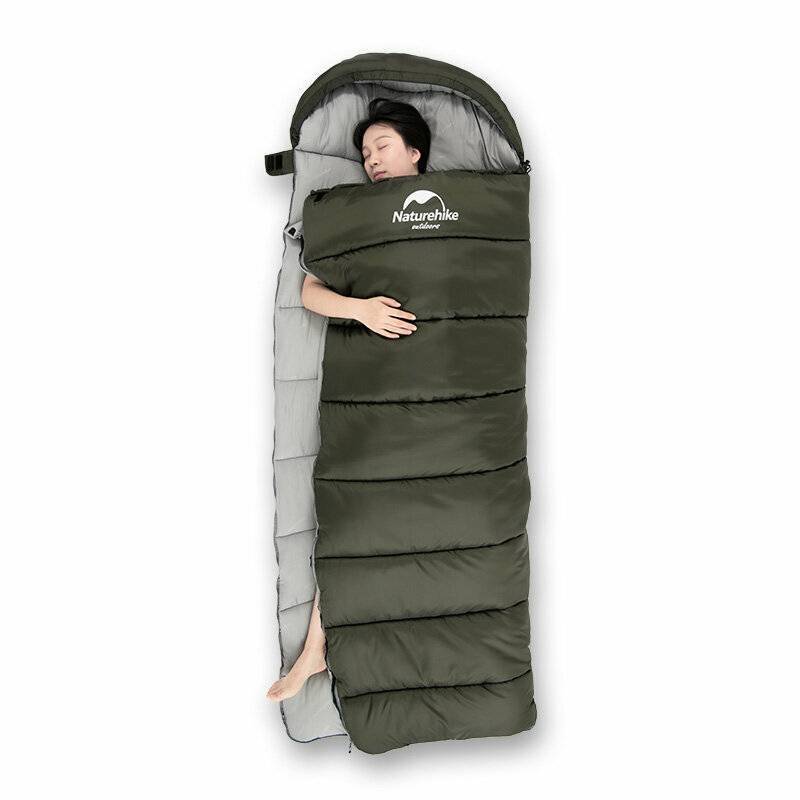 Спальник з капюшоном Naturehike U350 NH20MSD07, (1°C), правий, зелений - військове спорядження Darkskiff - фото 11 Спальник з капюшоном Naturehike U350 NH20MSD07, (1°C), правий, зелений - тактичне спорядження Darkskiff - фото 11