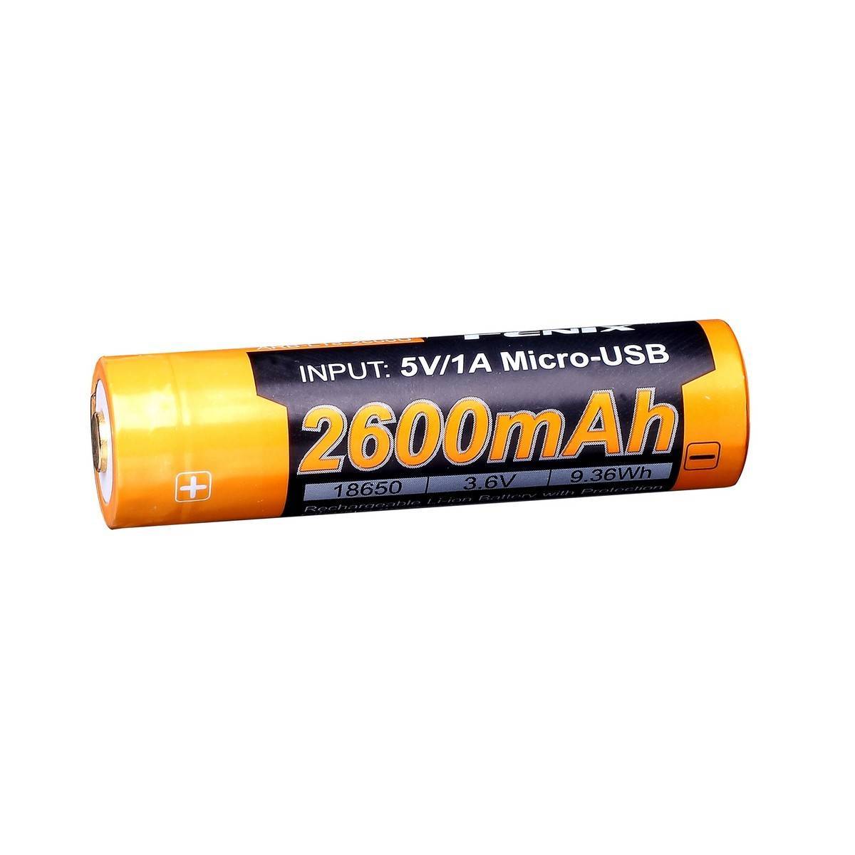 Акумулятор 18650 Fenix (2600 mAh) micro usb зарядка - військове спорядження Darkskiff - фото 11 Акумулятор 18650 Fenix (2600 mAh) micro usb зарядка - тактичне спорядження Darkskiff - фото 11