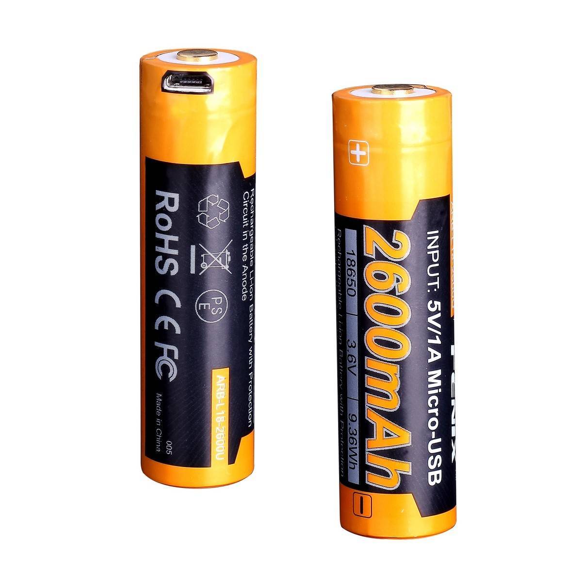 Акумулятор 18650 Fenix (2600 mAh) micro usb зарядка - військове спорядження Darkskiff - фото 10 Акумулятор 18650 Fenix (2600 mAh) micro usb зарядка - тактичне спорядження Darkskiff - фото 10