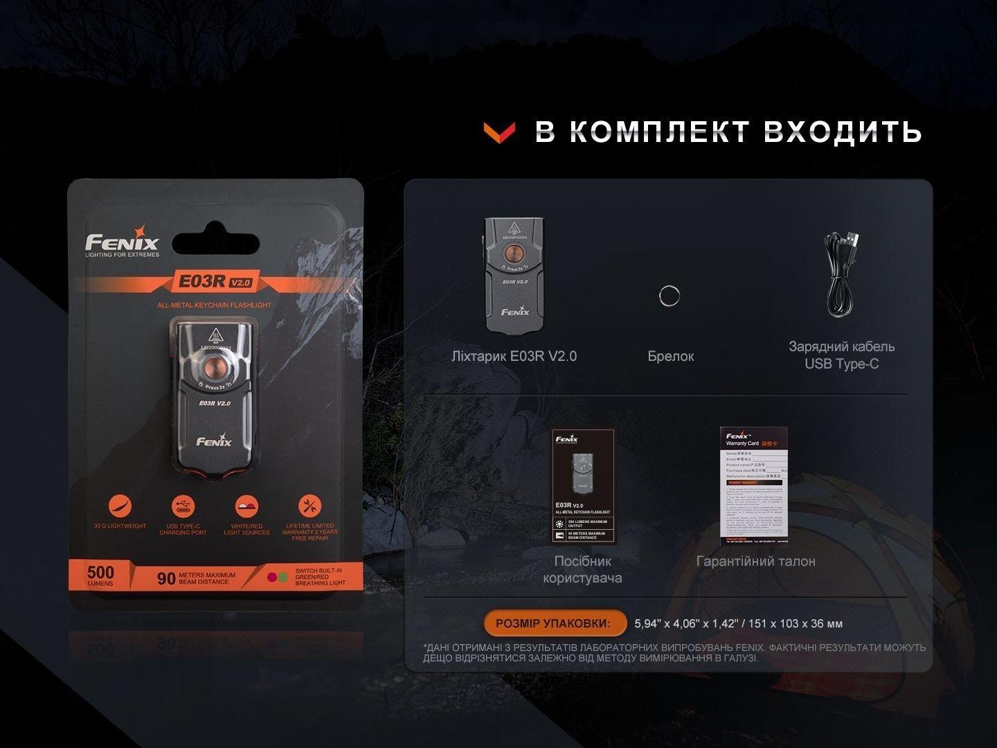 Фонарь Fenix E03R V2.0, серый - военное снаряжение Darkskiff - фото 28 Фонарь Fenix E03R V2.0, серый - тактическое снаряжение Darkskiff - фото 28