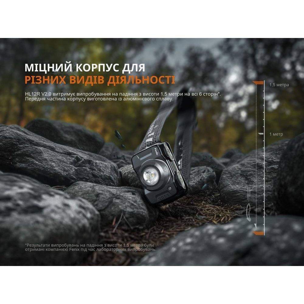 Налобный фонарь Fenix HL12R V2.0 серый - военное снаряжение Darkskiff - фото 24 Налобный фонарь Fenix HL12R V2.0 серый - тактическое снаряжение Darkskiff - фото 24