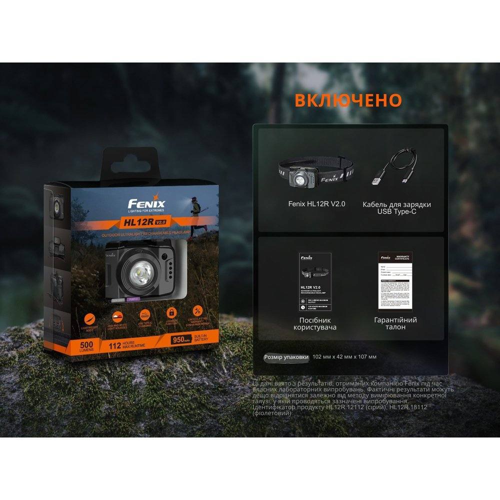 Налобный фонарь Fenix HL12R V2.0 серый - военное снаряжение Darkskiff - фото 27 Налобный фонарь Fenix HL12R V2.0 серый - тактическое снаряжение Darkskiff - фото 27