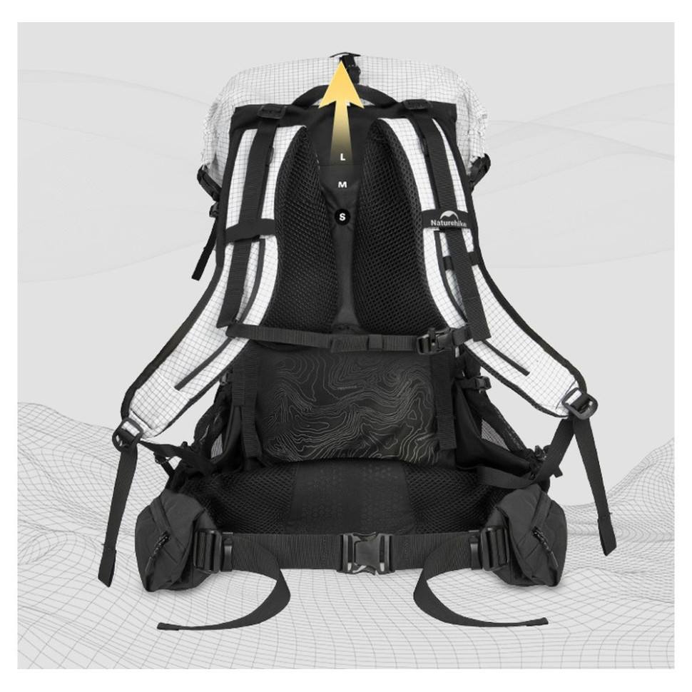 Рюкзак туристичний Naturehike Helium CNK2450XB016, 40 л, білий, L - військове спорядження Darkskiff - фото 11 Рюкзак туристичний Naturehike Helium CNK2450XB016, 40 л, білий, L - тактичне спорядження Darkskiff - фото 11
