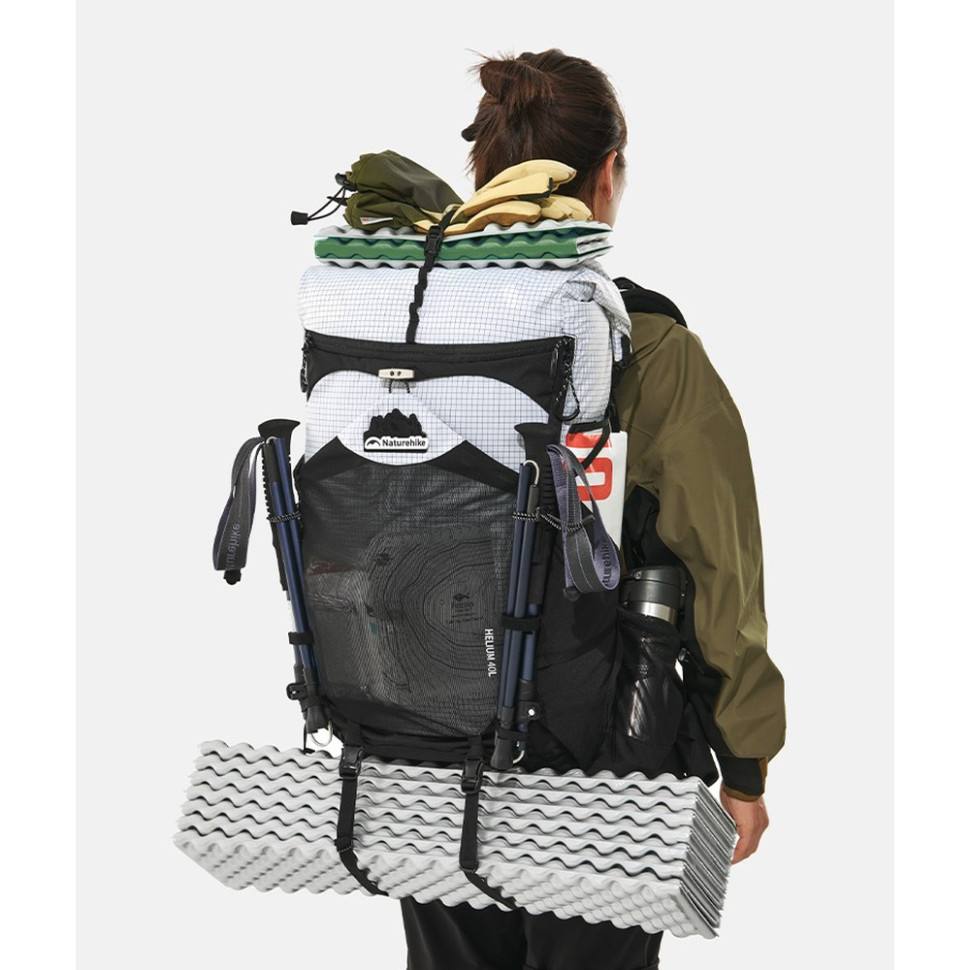 Рюкзак туристичний Naturehike Helium CNK2450XB016, 40 л, білий, L - військове спорядження Darkskiff - фото 14 Рюкзак туристичний Naturehike Helium CNK2450XB016, 40 л, білий, L - тактичне спорядження Darkskiff - фото 14