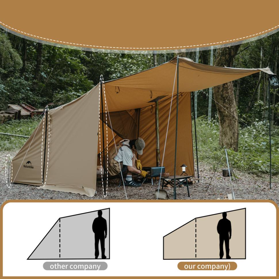 Намет одномісний із тентом Naturehike CNK2450WS026, коричневий - військове спорядження Darkskiff - фото 14 Намет одномісний із тентом Naturehike CNK2450WS026, коричневий - тактичне спорядження Darkskiff - фото 14