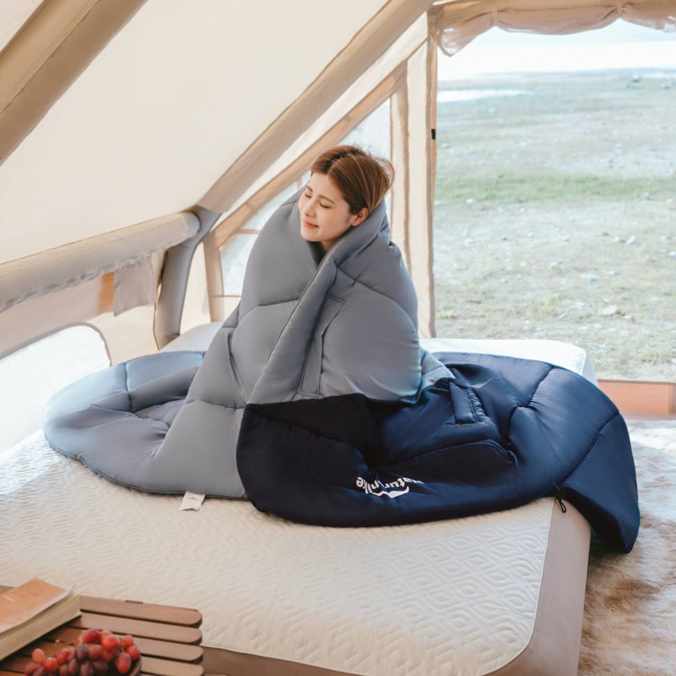 Спальник з капюшоном Naturehike Sunny Day PL02 U250 CNK2550WS028, (8,5°C), лівий, блакитно-синій - військове спорядження Darkskiff - фото 15 Спальник з капюшоном Naturehike Sunny Day PL02 U250 CNK2550WS028, (8,5°C), лівий, блакитно-синій - тактичне спорядження Darkskiff - фото 15